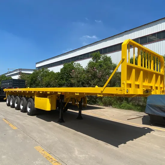 (Descuento al contado) China 3/Tri ejes 60 toneladas 20/40 pies FT Envío de contenedores Plataforma plana Plataforma de plataforma alta Camión de plataforma plana de tres ejes Semirremolque para precio de venta
