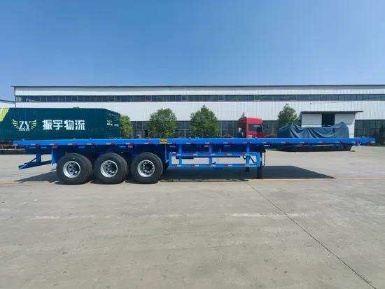 Remolques con capacidad de carga de plataforma plana de 40 pies, semirremolques de contenedor de plataforma plana de tres ejes de 40 toneladas, remolque de camión a la venta