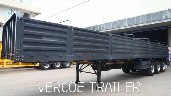 2 3 4 Axlle 30 50 60ton Pared lateral Estaca de ganado Transporte a granel de servicio pesado Semirremolque semirremolque de carga cerrado con valla