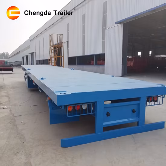 Remolque de plataforma plana de 40 pies de China con tracción de plataforma plana de 3 ejes