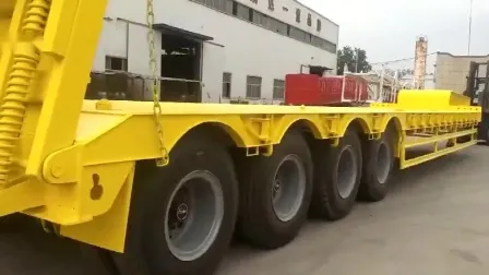 Semirremolque de camión con plataforma baja y cuello de cisne para transporte de excavadora de 3 ejes de servicio pesado
