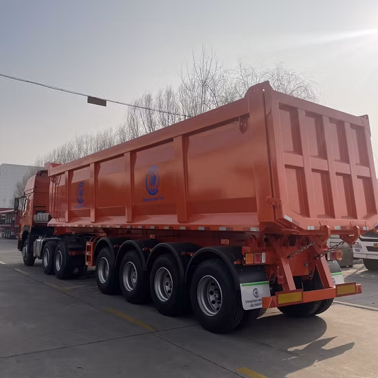 Precio de fábrica de 4 ejes volquete trasero camión volquete Dumper semirremolque camión volquete remolque